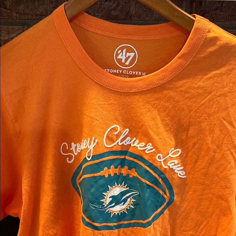 Stoney Clover Lane Miami Dolphins NFL Orange Graphic Tee
